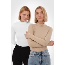 Yade Fashion Kadın Uzun Kol Body 2’li Set