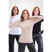 Yade Fashion Parmak Detaylı Bisiklet Yaka Body 3\'lü Set