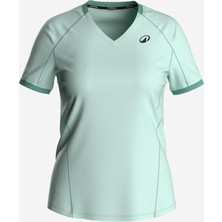 Decathlon Kuikma Kadın V Yaka Tenis Tişörtü Su Yeşili Dry Nefes Alabilir Kumaş ile Rahat Kullanım