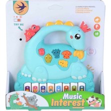 Kiddico Toys Pilli Sevimli Dinazor Piyano