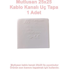 Mutlusan 25X25 Kablo Kanalı Uç Tapa Sonlandırma Kapağı Plastik Beyaz