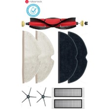 RotRever Roborock S5 Max S6 Max S6 Pure Uyumlu 2 Farklı Renk Mop Paspaslı,filtre,fırça Yedek Parça Seti-9 Parça