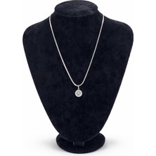 Pangu Gümüş Renk Pusula Figürlü Çelik Kolye