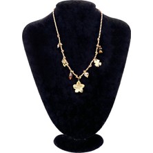 Pangu Kahverengi Ipli Çiçek Figürlü Charm Detaylı Kolye