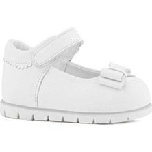 Rakerplus Hakiki Deri Beyaz Kız Bebek Babet Ayakkabı