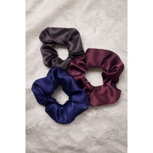 Umut Tekstil Kadın 3 ' Lü Saten Saç Lastik Toka Seti