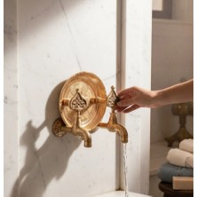 İsaoğlu Yapı Bronz Kurna Muslukları Bakır Hamam Seti Tas Dahil Retro Özel Tasarım Kurna Seti