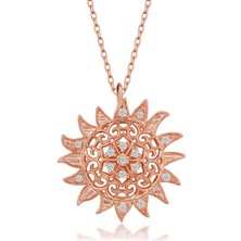 Özcömert Silver Gümüş Rose Güneş Kadın Kolye