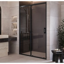 Monaqua Arteko Duşakabin Ön Cephe, 1 Sabit 1 Kayar - Antrasit Profil - Şeffaf 5mm Cam