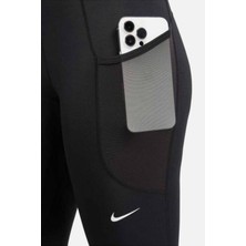 Nike Pro 365 Mide Rise 7/8 Leggings Toparlayıcı Cepli Antrenman Taytı Siyah