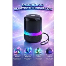 FaroxTech Renk Değiştiren LED Işıklı Mini Kablosuz Hoparlör - Şarj Edilebilir & Askı Ipli