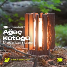 3D Print Marketim Ağaç Kütüğü Masa Lambası