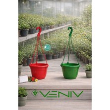 Veniv 2 Adet Askılı Dekoratif Saksı 18 cm Çap Yükseklik 12 cm