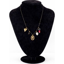 Pangu Siyah Örgü Ipli Charm Tasarımlı Kolye