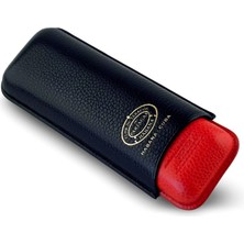 Habanos Partagas Series Gerçek Deri Puro Kılıfı Ikili 64 Ring - Siyah Kırmızı