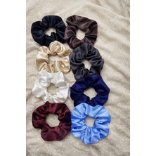 Umut Tekstil Kadın 8 ' Li Saten Saç Lastik Toka Seti