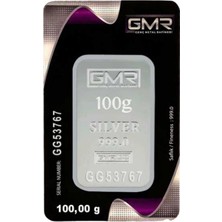 GMR 100 Gram Gümüş Külçe 999 Ayar Saf Gümüş Parça 1 Parça Türkiye Menşeli