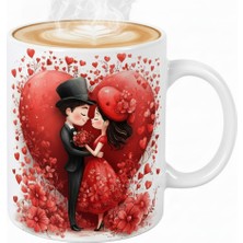 Sevgililer Günü Özel Porselen Kupa | Romantik Sevgiliye Hediye Kupası (Düz)