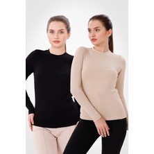 Yade Fashion Uzun Kol Bisiklet Yaka Body 2\'li Set