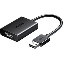 Ugreen 25161 CM679 USB To HDMI Dönüştürücü 1080P 60Hz Video Ses Senkronizasyon Adaptörü Siyah 15CM