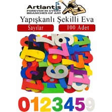 Artlantis Şekilli Eva Yapışkanlı Sayılar 100 Lü 1 Paket Kendinden Yapışkanlı Eva Sticker Okul Öncesi Kreş Ana Sınıfı