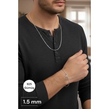 Moda Gümüş 925 Ayar Gümüş Harfli Bileklik Gurmet Kolye Set