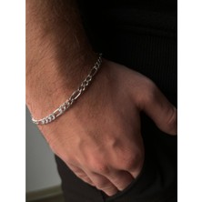 Moda Gümüş 925 Gümüş Figaro Zincir Bileklik 3 mm