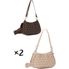 Newish Kadın Çapraz Askılı Baget El ve Omuz Çantası 2 Adet - NEW334