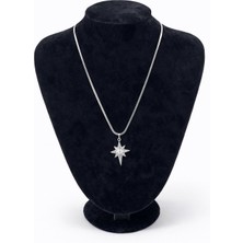 Pangu Gümüş Renk Kuzey Yıldızı Figürlü Çelik Kolye