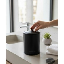 İsaoğlu Yapı Siyah Retro Çöp Kovası Paslanmaz Çelik Materyal Mat Siyah Banyo Çöp Kovası