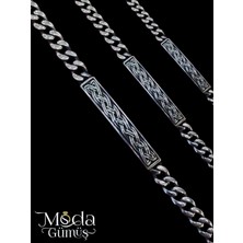 Moda Gümüş 925 Ayar Gümüş Desenli Gurmet Erkek Bileklik