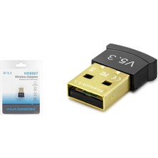 Hadron HD9007 Mini USB V5.3 Bluetooth Adaptör - Siyah