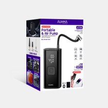 Azurtech 4500 Mah Şarjlı Hava Pompası Araç Lastik, Bisiklet, Top Şişirme Oto Hava Kompresörü