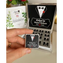 Siyah Lale Baskılı Kutulu Madlen Çikolata 50 Adet