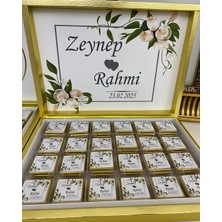 Siyah Lale Baskılı Kutulu Madlen Çikolata 75 Adet