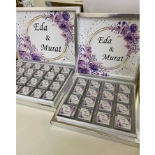 Siyah Lale Baskılı Kutulu Madlen Çikolata 75 Adet