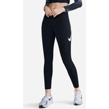 Nike Fast Dir Fit Mid Rise 7/8 Length Tight Fit Running Legging Kadın Koşu Tayt Siyah