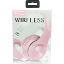 Angelphoto  Pembe Bluetooth Kablosuz Stereo Kulaklık P68
