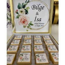 Siyah Lale Baskılı Kutulu Madlen Çikolata 50 Adet