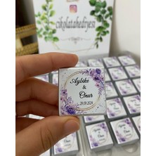 Siyah Lale Baskılı Kutulu Madlen Çikolata 75 Adet