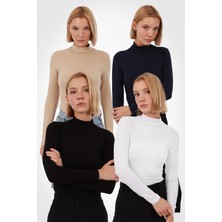 Yade Fashion Kadın Uzun Kol Body 4’lü Set