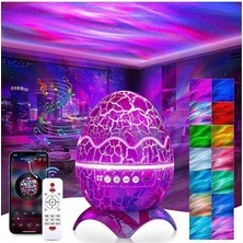 PremiumPort Yıldızlı Gökyüzü Dinozor Yumurta Kabuk Gece Lambası ve Bluetooth Hoparlör