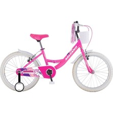 Feyza Design Kız Çocuk Bisikleti, 20 Jant, Pembe Beyaz, 120/140 cm Boy, Eğlenceli ve Şık