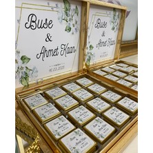 Siyah Lale Baskılı Kutulu Madlen Çikolata 50 Adet