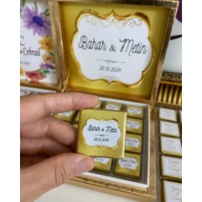 Siyah Lale Baskılı Kutulu Madlen Çikolata 50 Adet