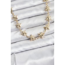 Callerrons Accessories Yıldız Model Pirinç Gold Renk Kadın Kolye - EBJ260123W39210