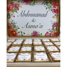 Siyah Lale Baskılı Kutulu Madlen Çikolata 75 Adet