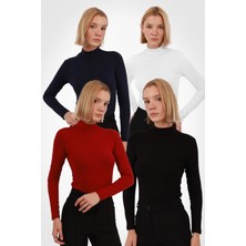 Yade Fashion Kadın Uzun Kol Body 4’lü Set