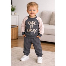 Take It Easy Baskılı Reglan Kol Takım