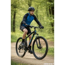 Feyza Design Dağ Bisikleti 27,5 Jant Alüminyum Çelik Kadro 24 Vites Siyah-Mavi